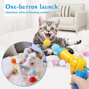 Pompom Cat Blaster + 20 Balls - FREE TODAY ONLY - Classy Pet Life