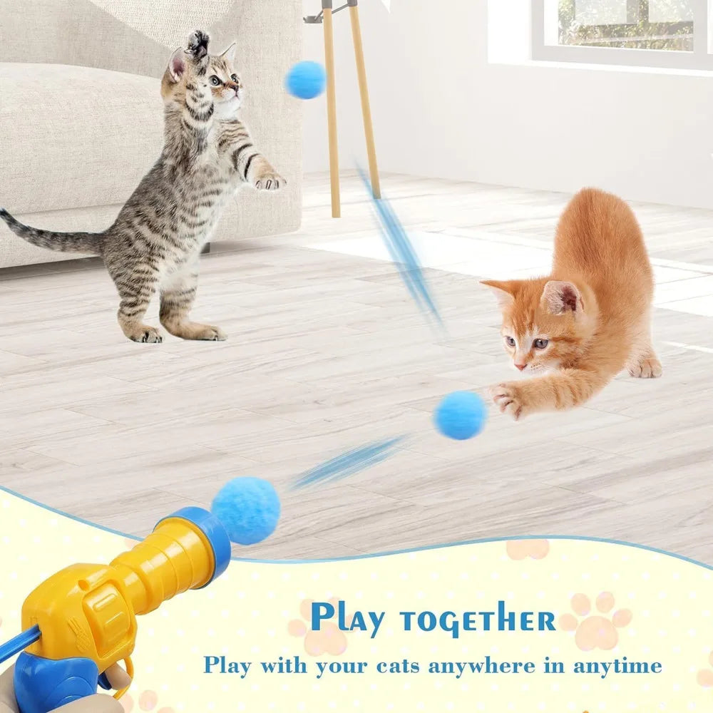 Pompom Cat Blaster + 20 Balls - FREE TODAY ONLY - Classy Pet Life