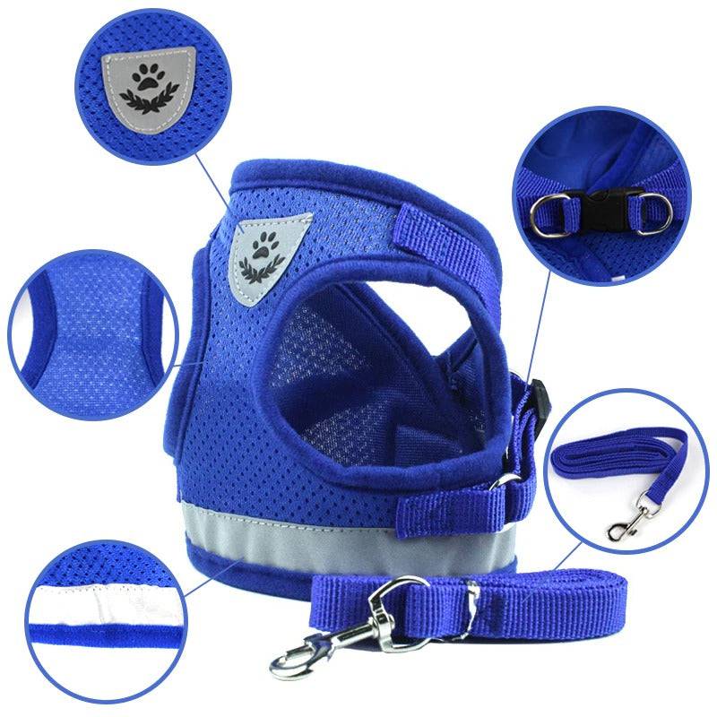 No Pull Reflective & Breathable Dog Harness + Leash - Classy Pet Life