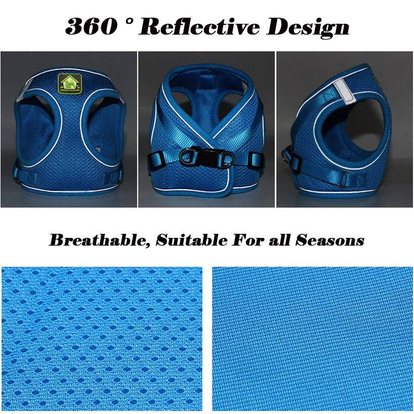 No Pull Reflective & Breathable Dog Harness + Leash - Classy Pet Life