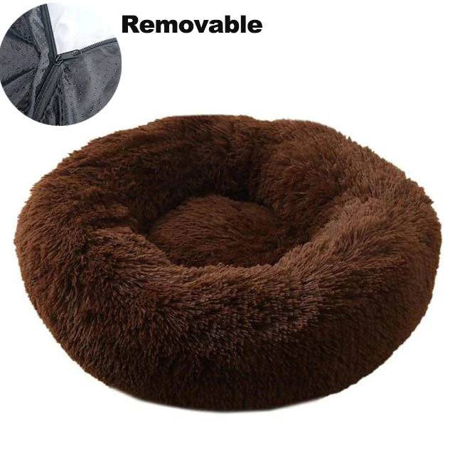 Round Plush Calming Warm Pet Bed™ - Classy Pet Life