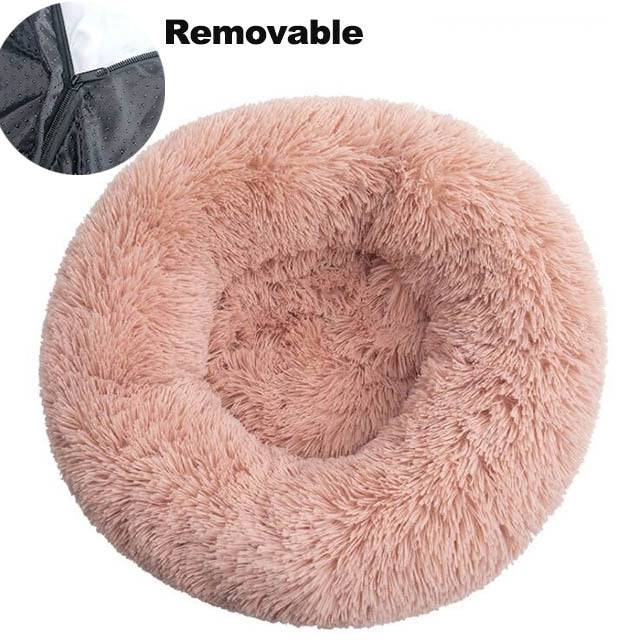 Round Plush Calming Warm Pet Bed™ - Classy Pet Life