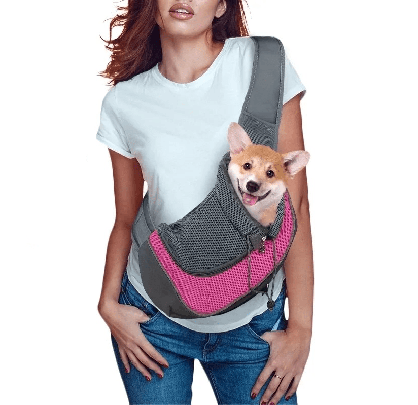 Pet Life ® Over-The-Shoulder Back-Supportive Fashion Sporty Pet Dog Carrier w/ Pouch