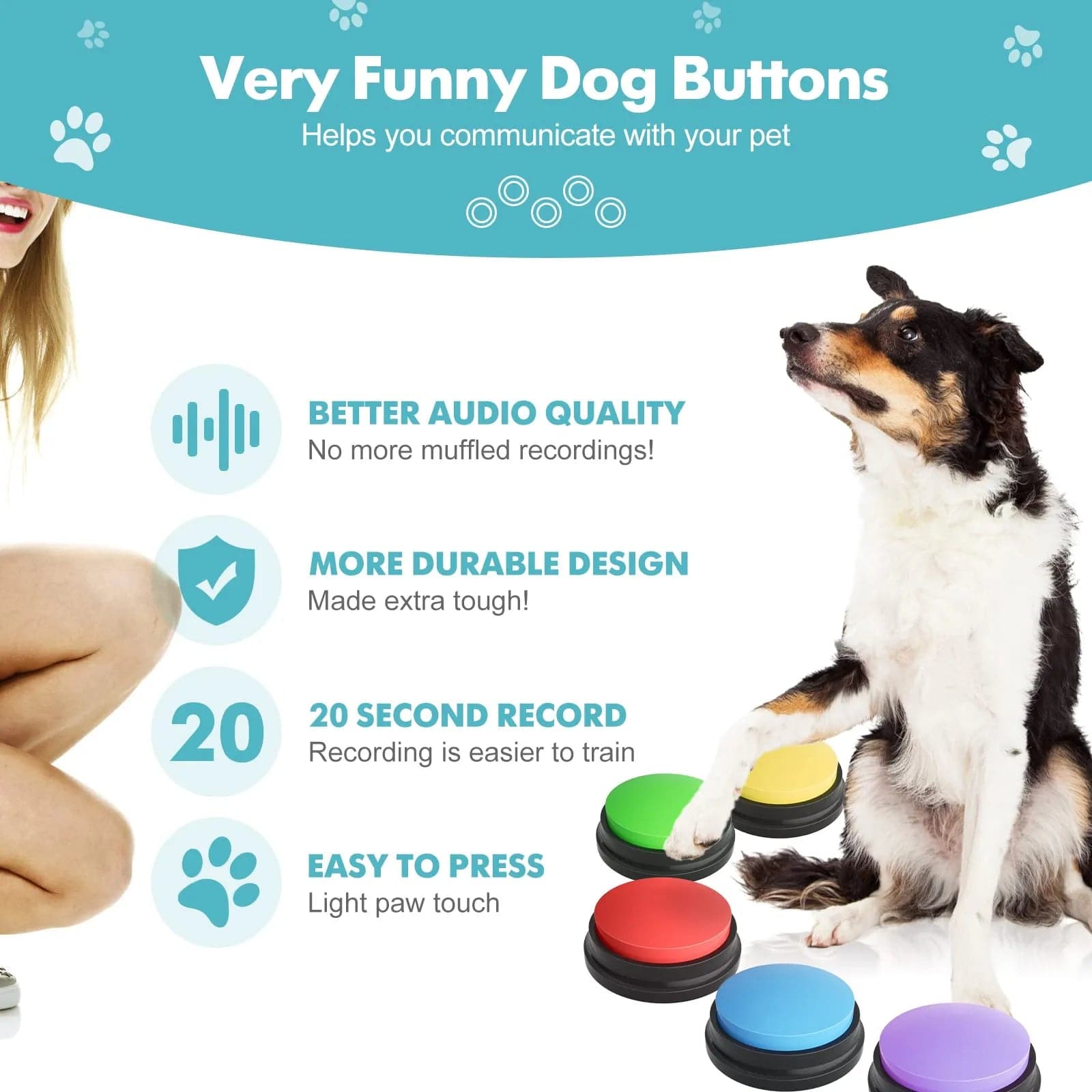 Voice Recording Pet Training buzzer/ button - FREE SHIPPING - Classy Pet Life