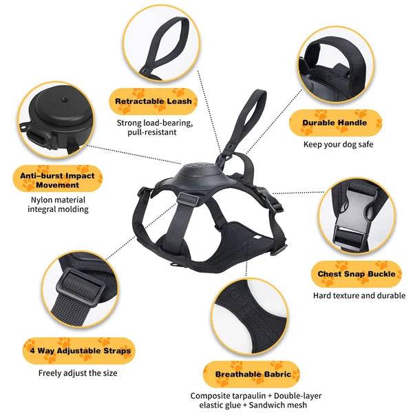 Dog Harness and Retractable Leash Set All-in-One - FREE SHIPPING - Classy Pet Life